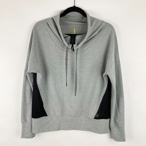 Lucy Athleisure Gray Mesh Panel Funnel Cowl Neck Pullover‎ Sweatshirt Women's S